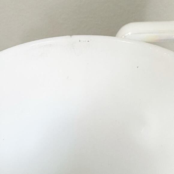 Federal Milk Glass Beer Steins Iridescent Tavern Scene Mugs Set of 2 USA - Picture 3 of 9